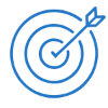 Target icon in blue representing strategic goals